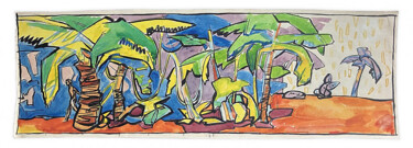 Картина под названием "Beach, Watercolor p…" - Alexander Turansky, Подлинное произведение искусства, Акварель