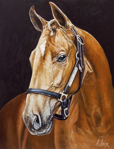 Картина под названием "The horse" - Alexander Volya, Подлинное произведение искусства, Масло