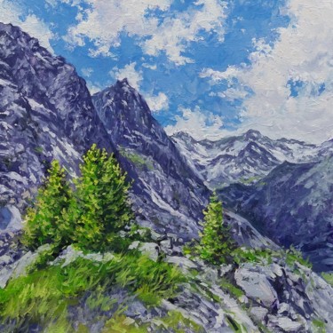 Painting titled "Mountain Sketch" by Alexander Volya, Original Artwork, Oil