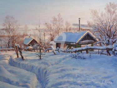 Painting titled "Winter etude" by Alexander Volya, Original Artwork, Oil