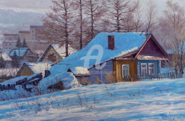 Malerei mit dem Titel "Winter" von Alexander Volya, Original-Kunstwerk, Öl
