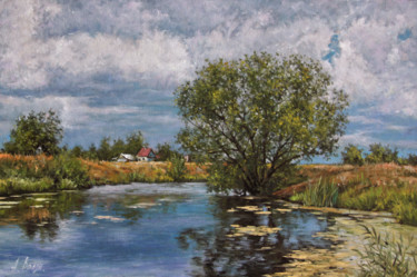 Peinture intitulée "Summer Pond" par Alexander Volya, Œuvre d'art originale, Huile