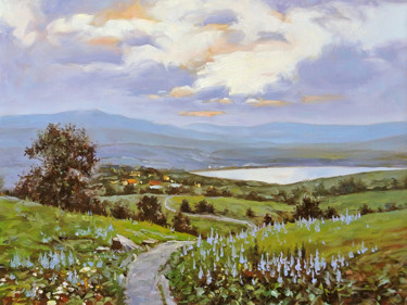 Pintura intitulada "The Valley" por Alexander Volya, Obras de arte originais, Óleo