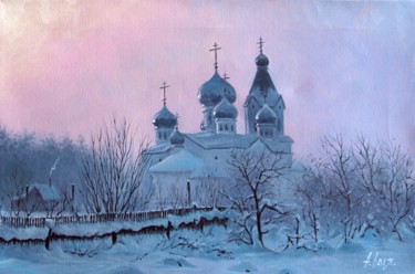 Malarstwo zatytułowany „Winter Sunrise” autorstwa Alexander Volya, Oryginalna praca, Olej
