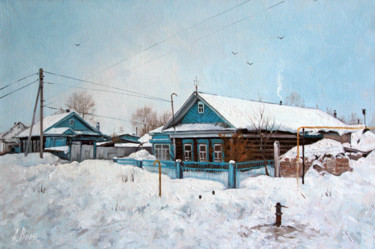 Painting titled "After snowfall" by Alexander Volya, Original Artwork, Oil