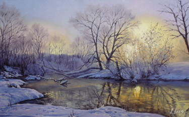 Peinture intitulée "Winter Dawn" par Alexander Volya, Œuvre d'art originale, Huile