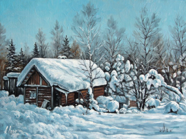 Schilderij getiteld "Fluffy snow" door Alexander Volya, Origineel Kunstwerk