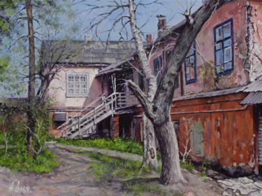Peinture intitulée "Our Yard" par Alexander Volya, Œuvre d'art originale, Huile