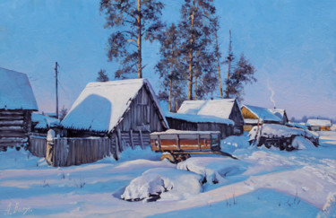 Pintura intitulada "Small village" por Alexander Volya, Obras de arte originais, Óleo