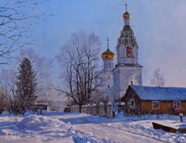 Painting titled "The road to the tem…" by Alexander Volya, Original Artwork, Oil