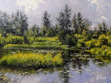 Malarstwo zatytułowany „Lake” autorstwa Alexander Volya, Oryginalna praca, Olej