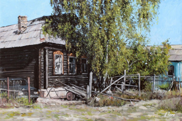 Peinture intitulée "Old house in the vi…" par Alexander Volya, Œuvre d'art originale, Huile
