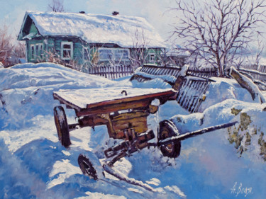 Pintura titulada "Winter mood. The ca…" por Alexander Volya, Obra de arte original