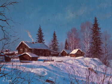 Malerei mit dem Titel "Winter mood. The fa…" von Alexander Volya, Original-Kunstwerk, Öl