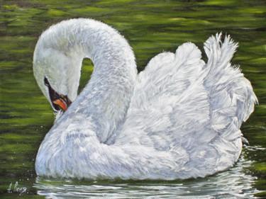 Painting titled "Lonely. Swan" by Alexander Volya, Original Artwork