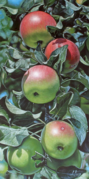 Peinture intitulée "Apple Tree" par Alexander Volya, Œuvre d'art originale, Huile