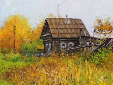 Painting titled "Old village house" by Alexander Volya, Original Artwork