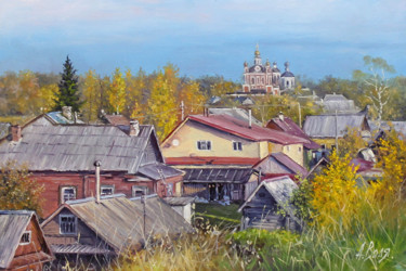 Картина под названием "Sunny day in autumn" - Alexander Volya, Подлинное произведение искусства, Масло