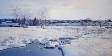 Peinture intitulée "Winter stream" par Alexander Volya, Œuvre d'art originale, Huile