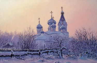 Pittura intitolato "Winter Sunrise" da Alexander Volya, Opera d'arte originale, Olio