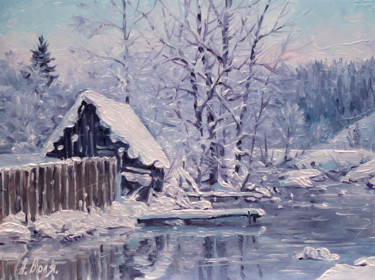 Painting titled "March. The thaw" by Alexander Volya, Original Artwork, Oil