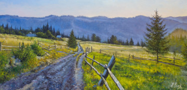 Peinture intitulée "Road. Morning" par Alexander Volya, Œuvre d'art originale, Huile