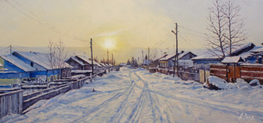 绘画 标题为“Village Road. Winte…” 由Alexander Volya, 原创艺术品, 油