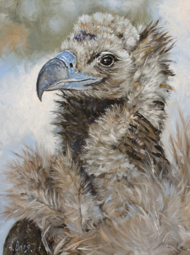 Painting titled "Baby bird" by Alexander Volya, Original Artwork, Oil