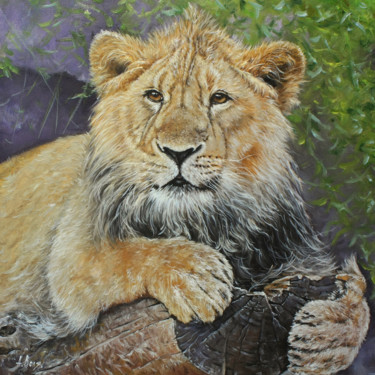 Pittura intitolato "Lion King" da Alexander Volya, Opera d'arte originale, Olio