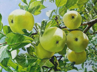 Peinture intitulée "Apples on branch" par Alexander Volya, Œuvre d'art originale, Huile