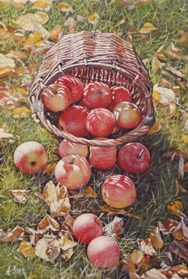 Painting titled "Apples" by Alexander Volya, Original Artwork, Oil