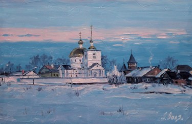 Painting titled "Winter. Russian nor…" by Alexander Volya, Original Artwork, Oil