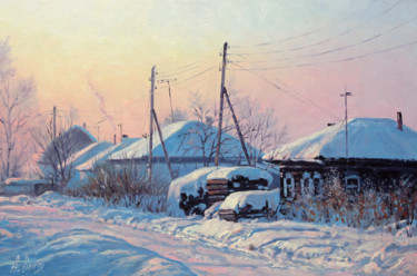 Painting titled "Cold Morning" by Alexander Volya, Original Artwork, Oil