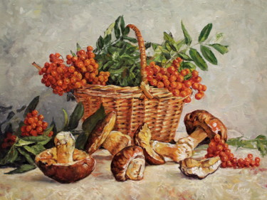 Peinture intitulée "Autumn still-life w…" par Alexander Volya, Œuvre d'art originale, Huile
