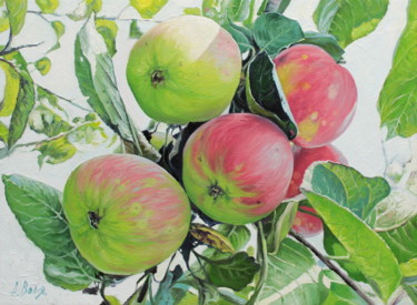 Painting titled "Summer Apples" by Alexander Volya, Original Artwork, Oil