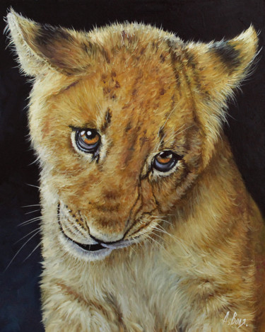Painting titled "Lionet" by Alexander Volya, Original Artwork, Oil