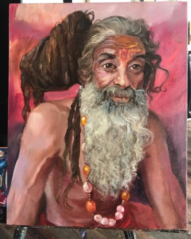 Painting titled "#Yogin" by Alexander Trust, Original Artwork, Oil