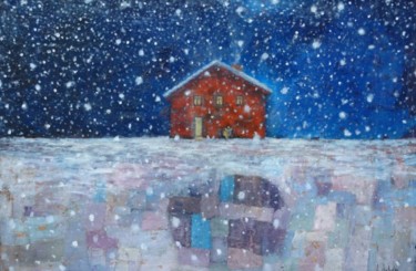 Painting titled "Snow" by Alexander Antadze, Original Artwork, Oil