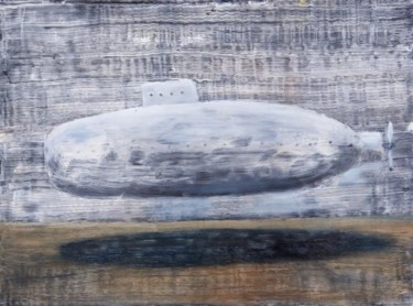 Painting titled "Submarine" by Alexander Antadze, Original Artwork, Oil