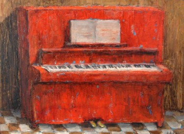 Painting titled "The Piano" by Alexander Antadze, Original Artwork, Oil
