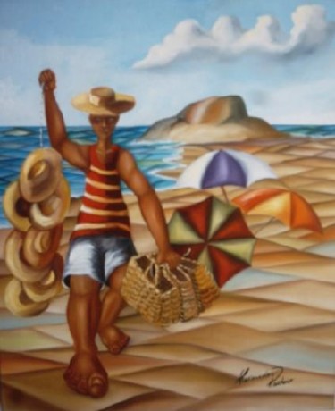 Pintura intitulada "Vendedor de Chapéu" por Alexander Pacheco, Obras de arte originais