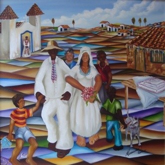 Pintura intitulada "Casamento na Roça" por Alexander Pacheco, Obras de arte originais