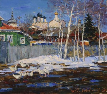 Painting titled "Весна в Ростове.Хол…" by Aleksandr Shevelev, Original Artwork, Oil
