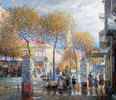 Painting titled "Осень в Рыбинске.Хо…" by Aleksandr Shevelev, Original Artwork, Oil