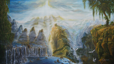 Painting titled ""Light of hope"" by Alexander Sophiex, Original Artwork, Oil