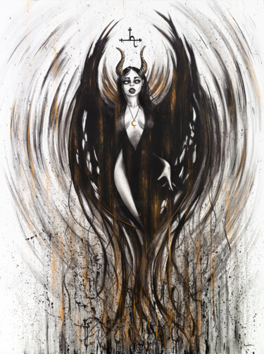 Pintura intitulada "Lilith. Goddess in…" por Alexandr Karpov, Obras de arte originais, Acrílico