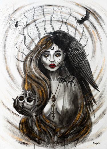Malarstwo zatytułowany „Supreme Witch” autorstwa Alexandr Karpov, Oryginalna praca, Akryl