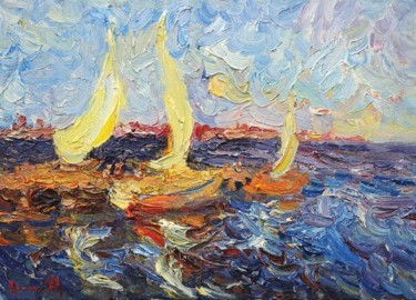 Painting titled "Wind" by Alexandr Khrapachev, Original Artwork, Oil