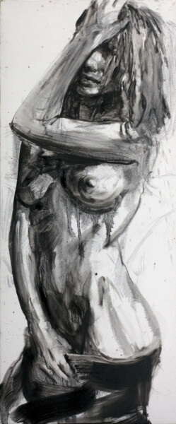 Malerei mit dem Titel "Blond Model on Chair" von Alexandr Klemens, Original-Kunstwerk, Öl