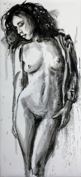 Malerei mit dem Titel "Girl on the Move" von Alexandr Klemens, Original-Kunstwerk, Öl